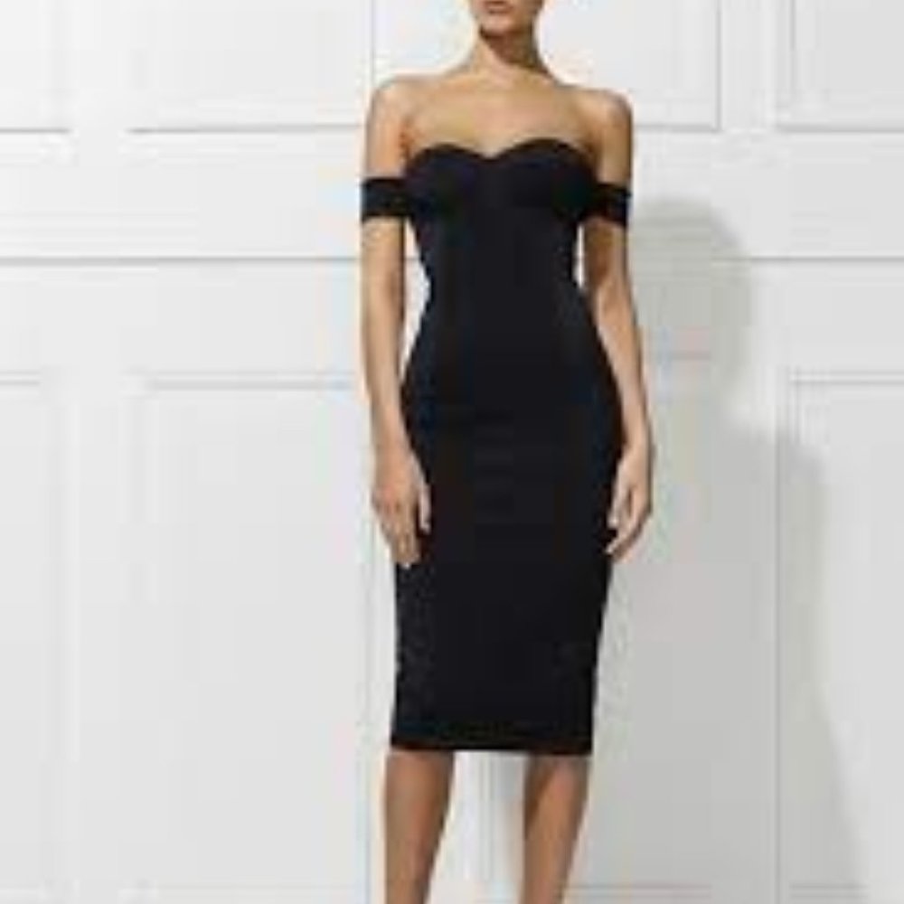 Misha collection black strapless dress size XS